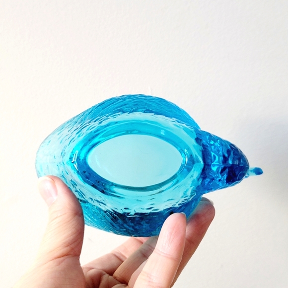 Blue glass Swan bowl, small items holder, organizer for small items - Picture 6 of 7